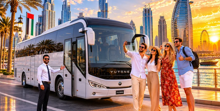 Dubai skyline with Burj Khalifa and Downtown Dubai