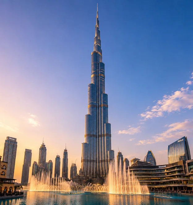 View from Burj Khalifa At the Top over Downtown Dubai